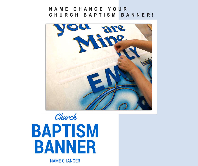 Church Baptism Banner with changeable name